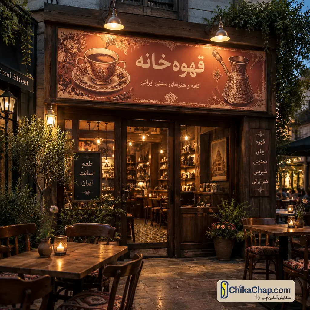 چاپ تابلو بنری نورتاب برای رستوران و فست&zwnj;فود با ماندگاری رنگ در برابر آفتاب